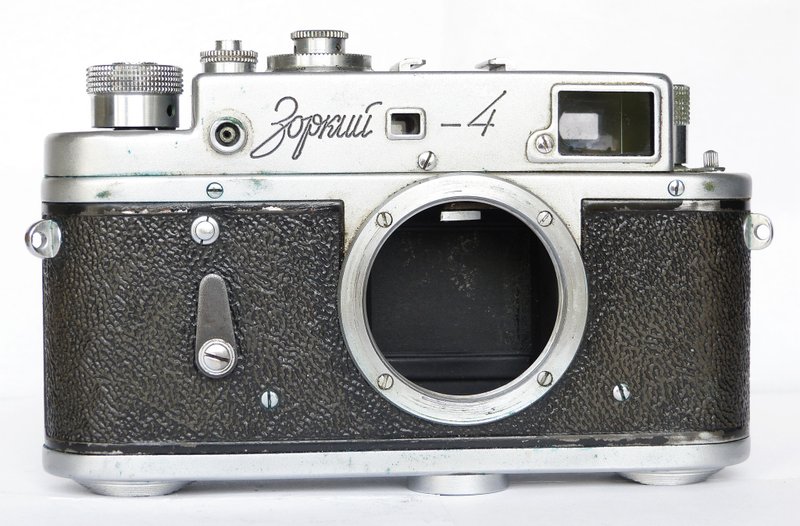 Zorki-4 测距胶片相机 35 毫米 M39 安装苏联 KMZ 机身早期型 - 相机 - 其他金属 银色