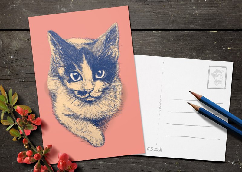 明信片Postcard - 简约三色猫 - 卡片/明信片 - 纸 