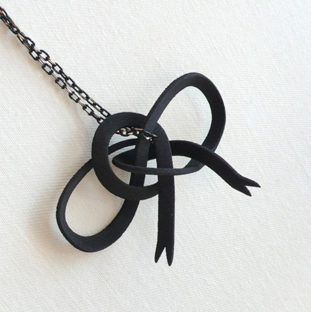 Ribbon black necklace - 项链 - 塑料 