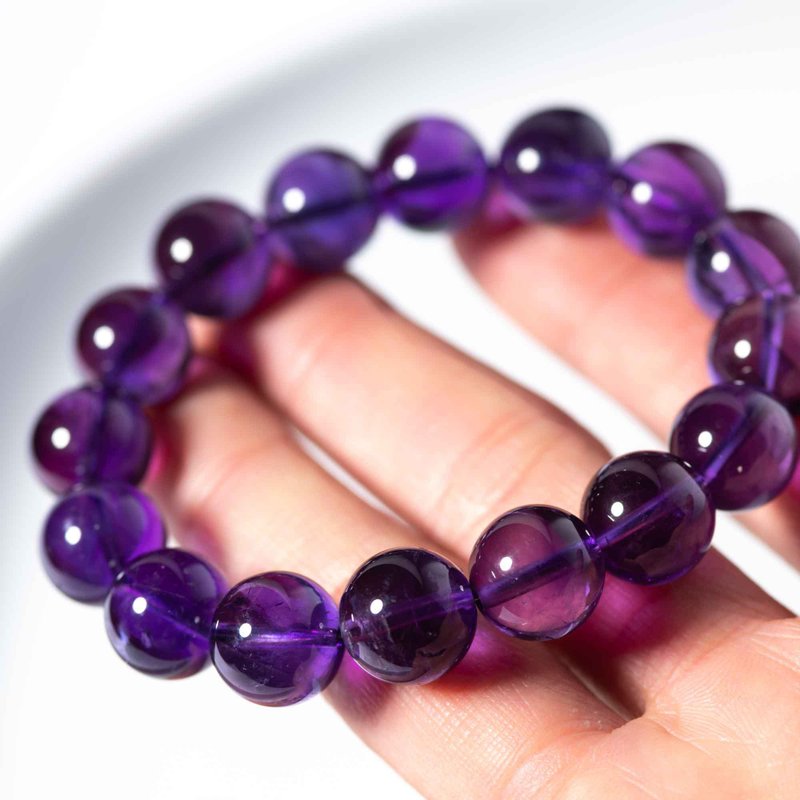 乌拉圭紫水晶手链 | 专业水晶分级 | 天然水晶定制化手链礼物 - 手链/手环 - 宝石 紫色