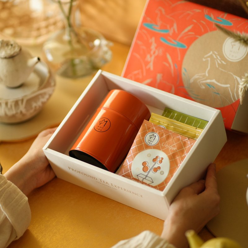 【春节限定优惠】马上精彩 | 锦彩金墨福帖茶礼  (1罐6茶包) - 茶 - 新鲜食材 