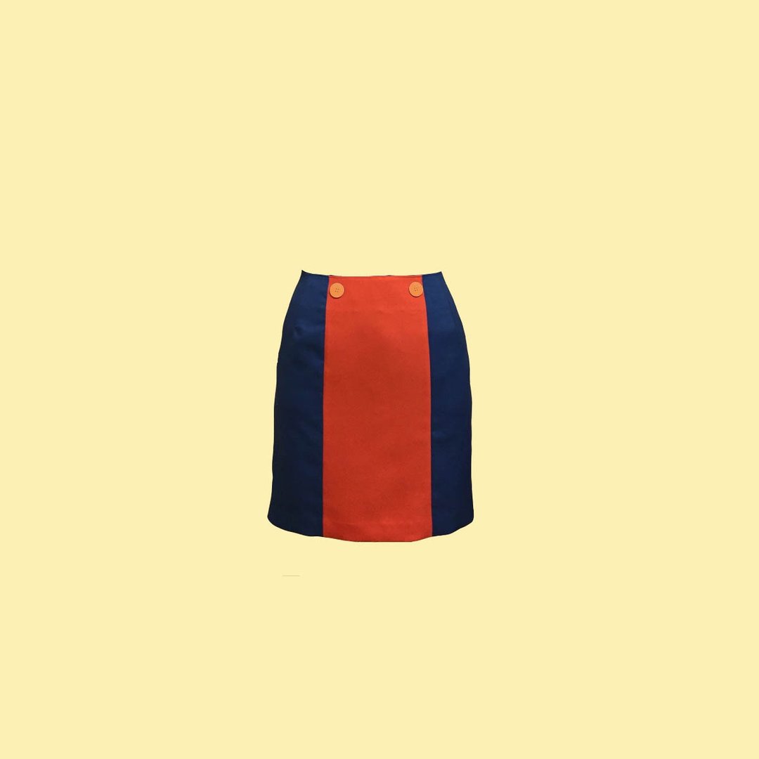 retro skirt irene - 裙子 - 聚酯纤维 蓝色