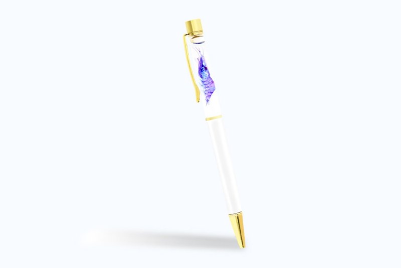 透明生物标本笔 - 日本沼虾 Macrobrachium nipponense - 圆珠笔/中性笔 - 其他金属 