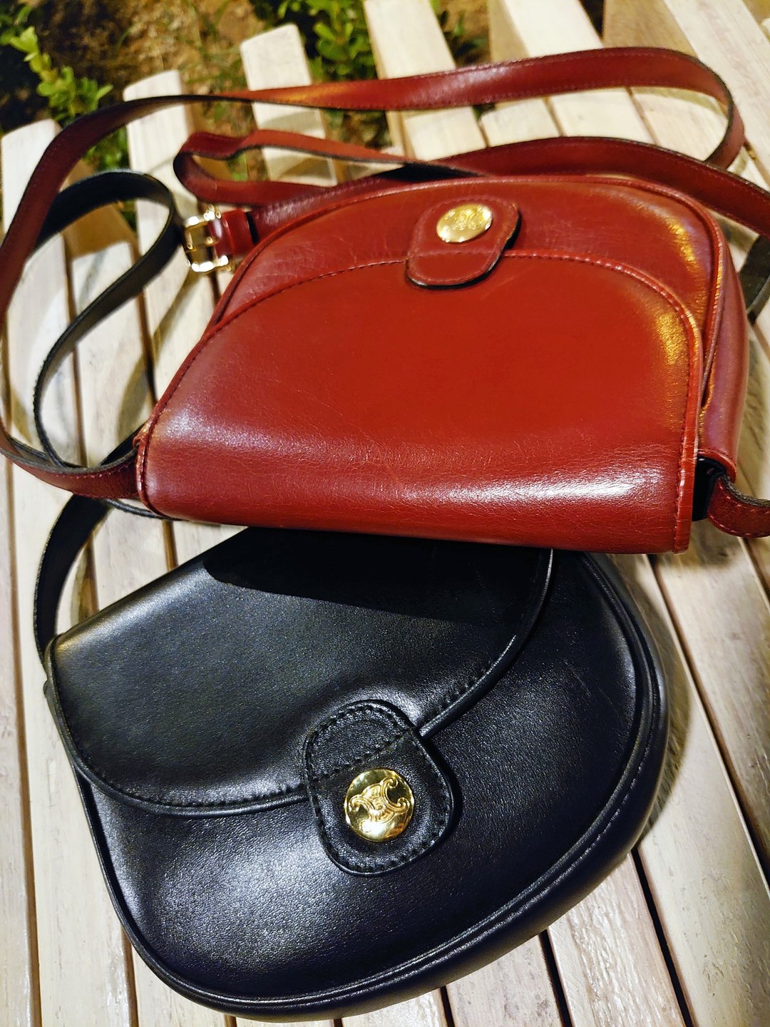 中古美品 CELINE 凯旋门迷你半月马鞍包单背包斜背包斜背包斜挎包 - 侧背包/斜挎包 - 真皮 黑色