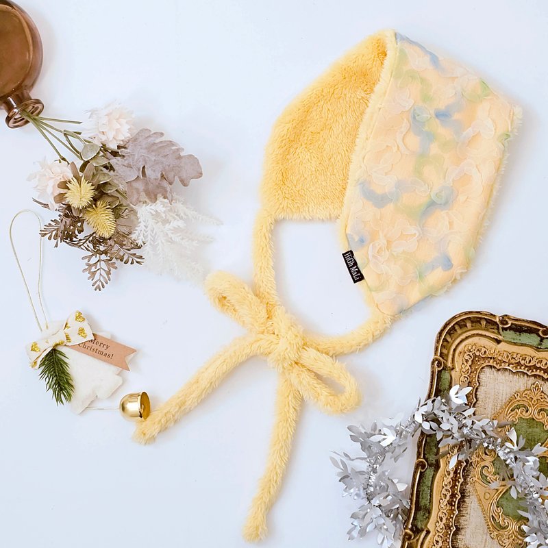 【HiGh MaLi】耳罩式头带 | 黄色卷卷蕾丝 | 发带|独家|圣诞礼物 - 帽子 - 其他人造纤维 黄色