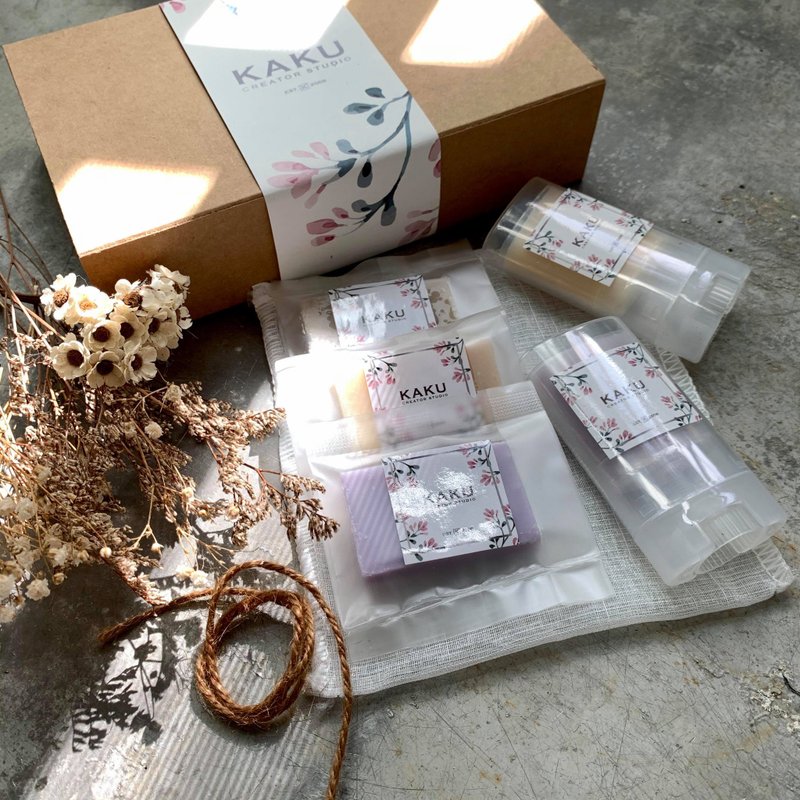 随身皂礼盒/旅行皂/随身皂/交换礼物 - 肥皂/手工皂 - 植物．花 金色