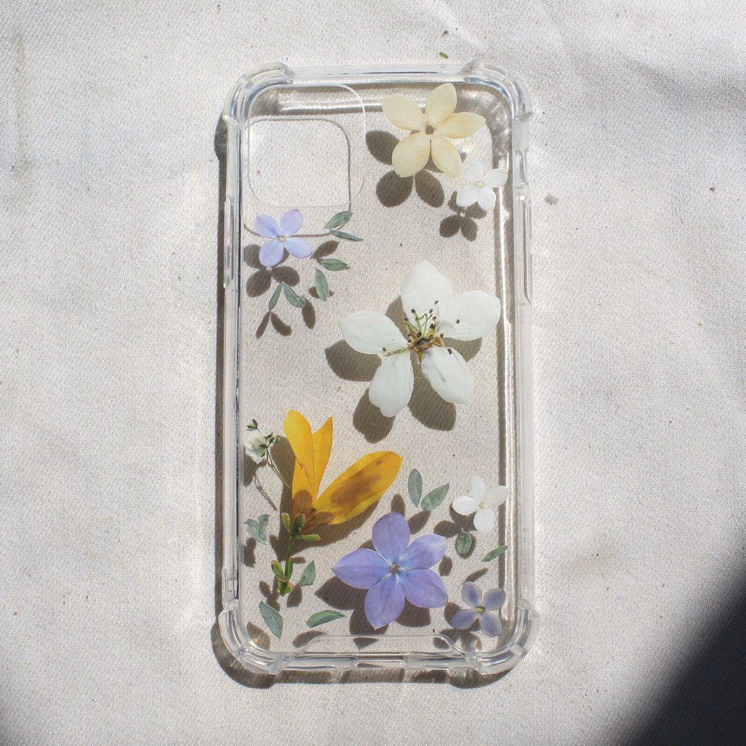 Floral case, Flower Iphone cases, Handmade epoxy flowers case, Gift for her, Art - 其他 - 树脂 透明