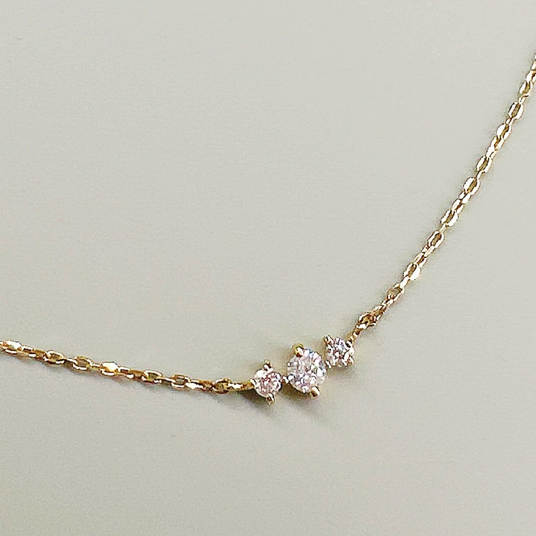 18K金钻石项链 The Triplex Diamond Necklace - 项链 - 贵金属 