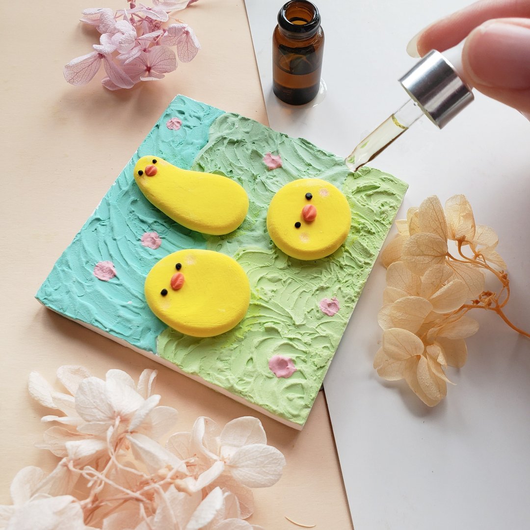 疗愈的小鸡扩香石画DIY材料包 - 蜡烛/香氛/手工皂 - 精油 