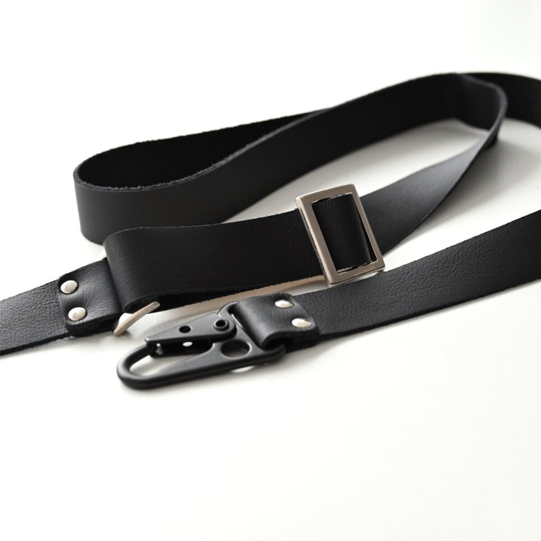 Shoulder Strap [Fluffy] Men's Smartphone Shoulder Adjustable Length Long Strap Wide Men's Gift Smartphone Strap CN01M - 手机配件 - 真皮 黑色
