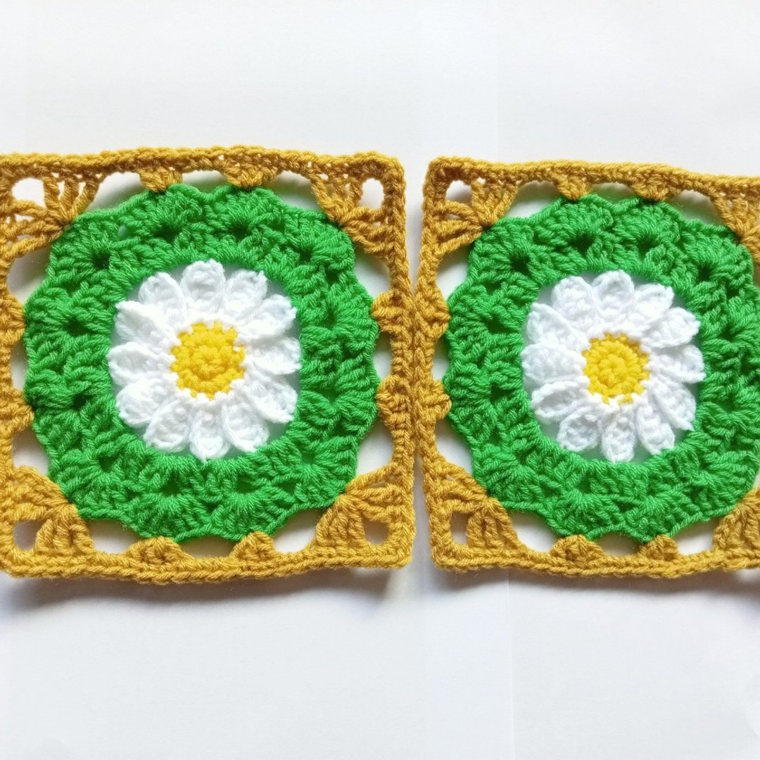 Daisy Flower Crochet Granny Square PDF Pattern - Instant Download - 其他数码商品 - 其他材质 