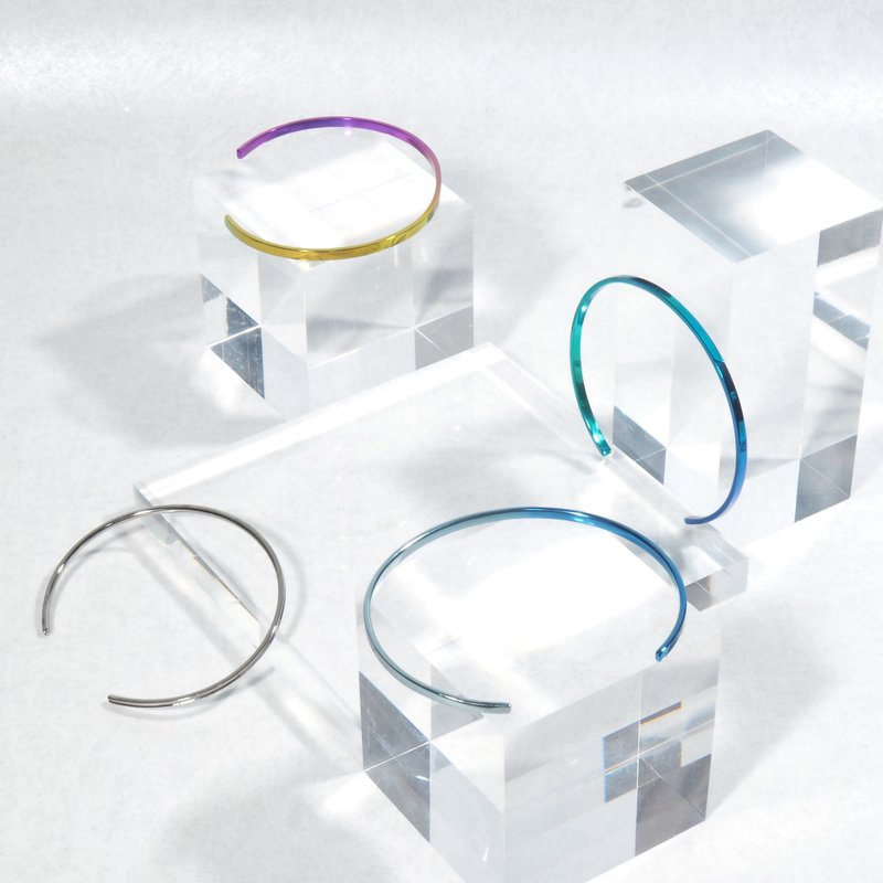 定制 钛金属简约平面手镯 (2mm 宽) - 手链/手环 - 其他金属 银色