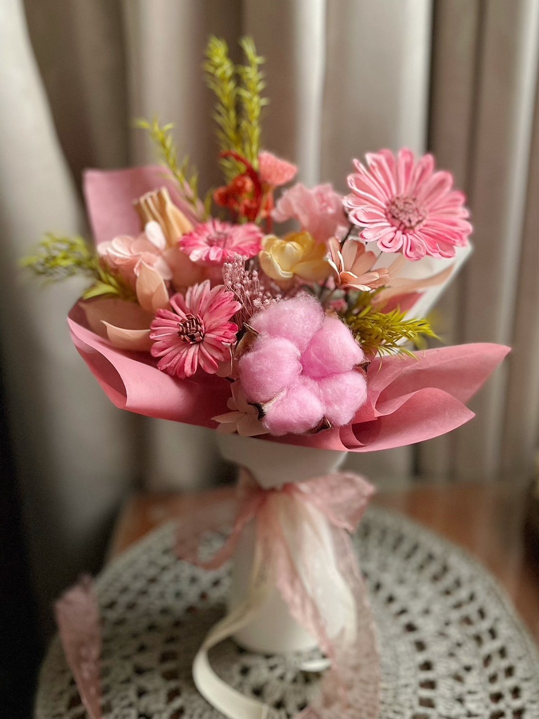 索拉扩香花束-粉色系非洲菊花束/情人节花束/生日礼物 - 干燥花/捧花 - 植物．花 