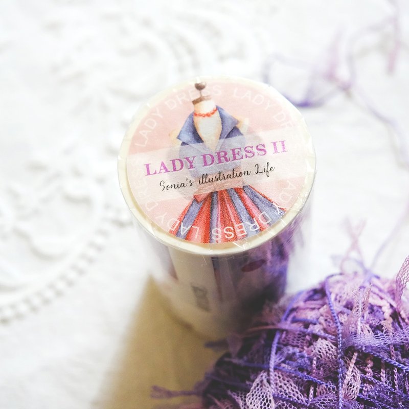 Lady Dress II 纸胶带 (带离型纸) 8CM-9月28日开始出货 - 纸胶带 - 纸 