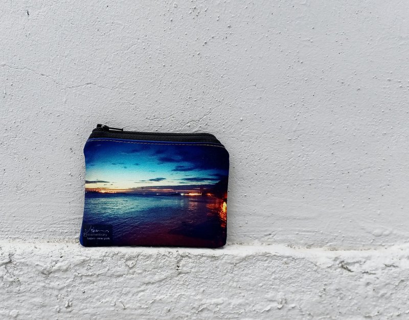 非蓝色忧郁 - 手作零钱包 - 零钱包 - 棉．麻 