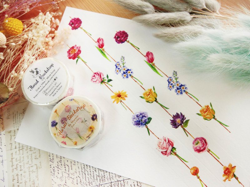 花串-2cm纸胶带-特殊油墨 - 纸胶带 - 纸 