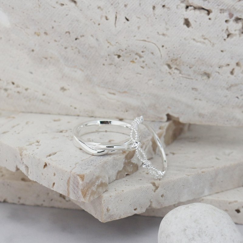 【情侣对戒】深情相许 |  锆石 纯银情侣对戒 | 大员囡仔 - 对戒 - 纯银 银色