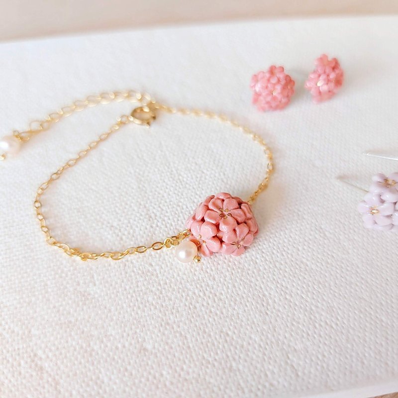 【花语系列】海石竹手链 • Mercy //925纯银 - 手链/手环 - 瓷 粉红色