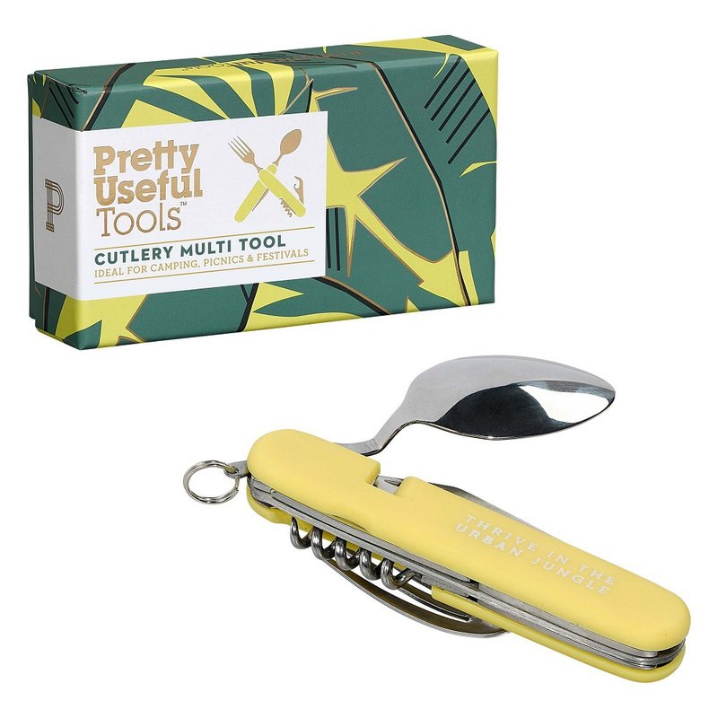 【Gentlemen's Hardware】户外露营刀叉多功能工具组 - 露营用品 - 不锈钢 黄色