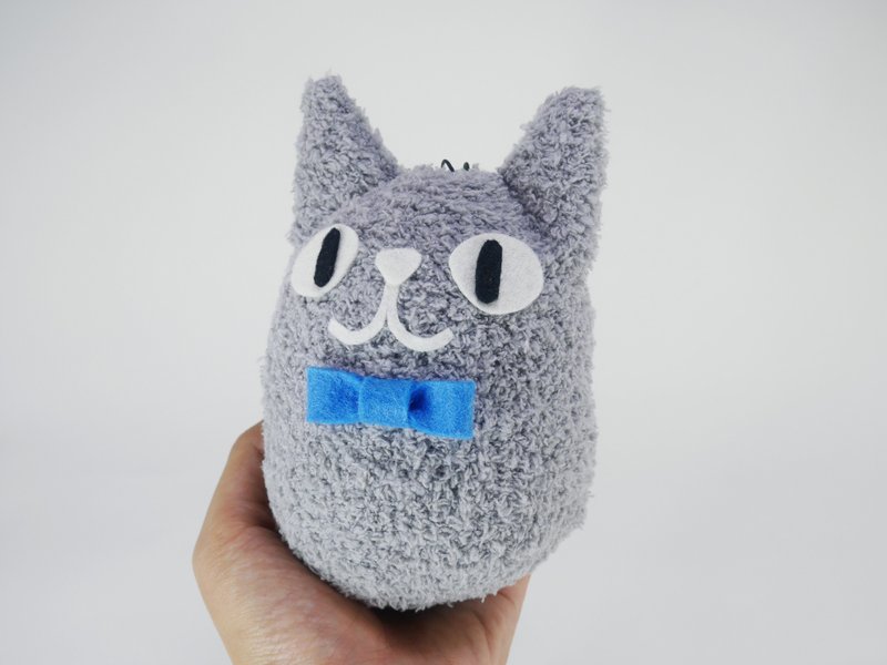 绒毛可爱胖胖兵团-灰猫(蓝猫) - 玩偶/公仔 - 棉．麻 灰色