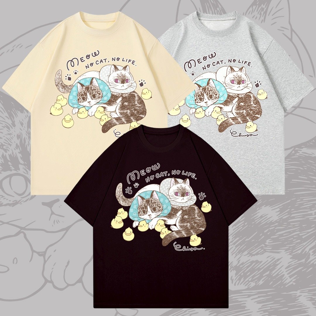 现货余量 Chiya 2025 原创夏季 Oversize Tee 共三款 - 中性连帽卫衣/T 恤 - 棉 