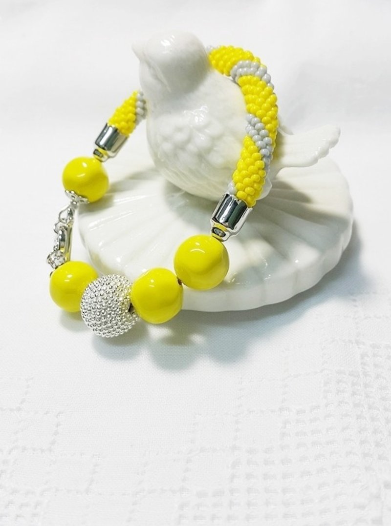 CandiiJewelry_Yellow Lemon Crochet Bracelet - 手链/手环 - 其他材质 黄色