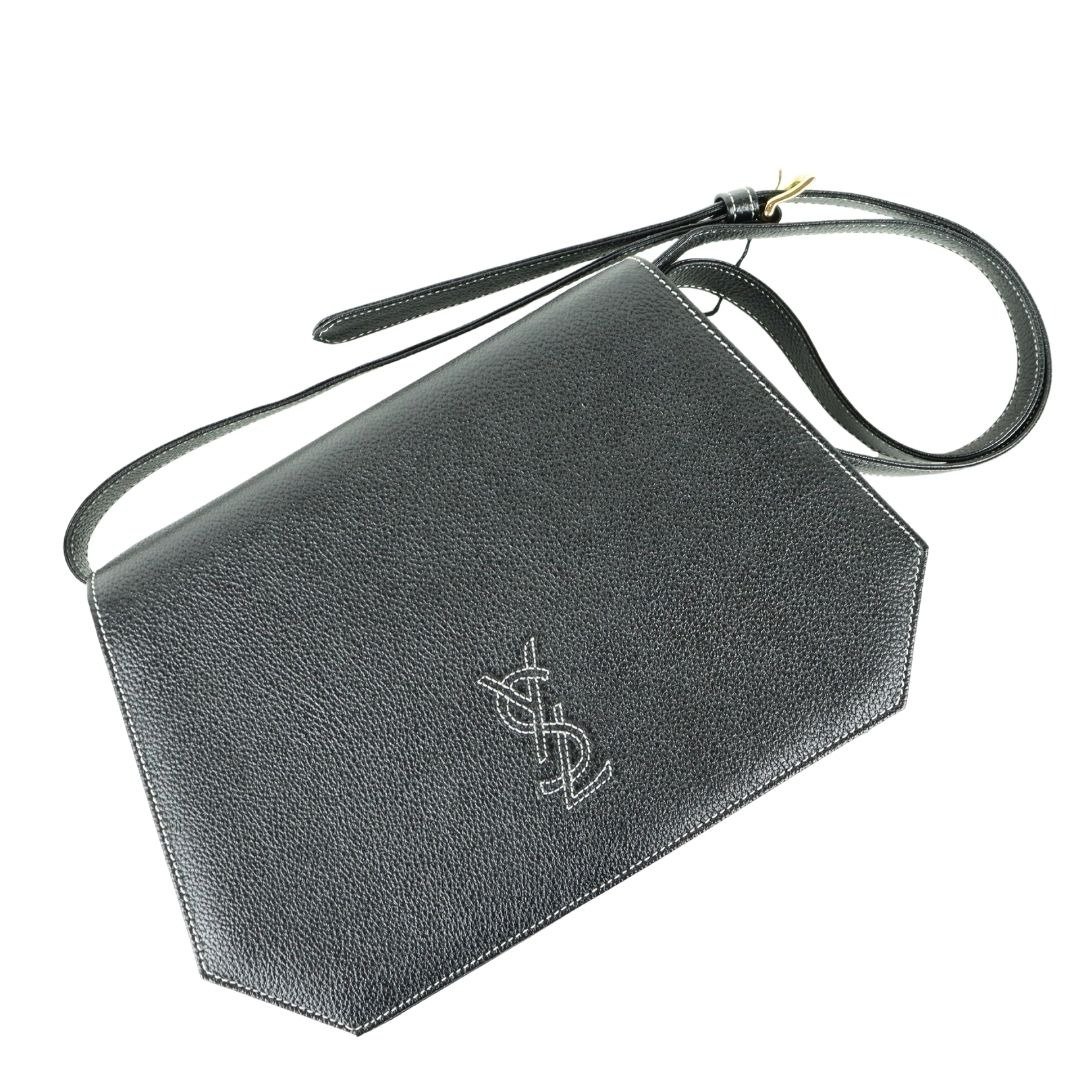 Yves Saint Laurent Monogram 肩背包 - 01235 - 侧背包/斜挎包 - 真皮 黑色
