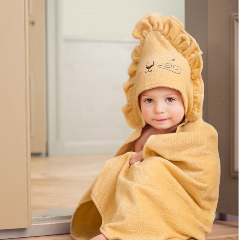 【瑞典ELODIE DETAILS】BABY 连帽浴巾 - Sweet Honey Harry - 毛巾浴巾 - 棉．麻 黄色