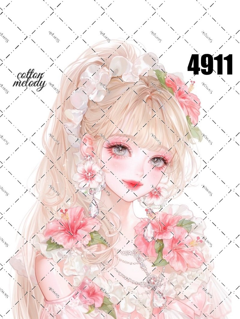 original sticker no.4911 人物贴纸 原创贴纸 原创人物贴纸 装饰贴纸 cotton melody - 贴纸 - 纸 