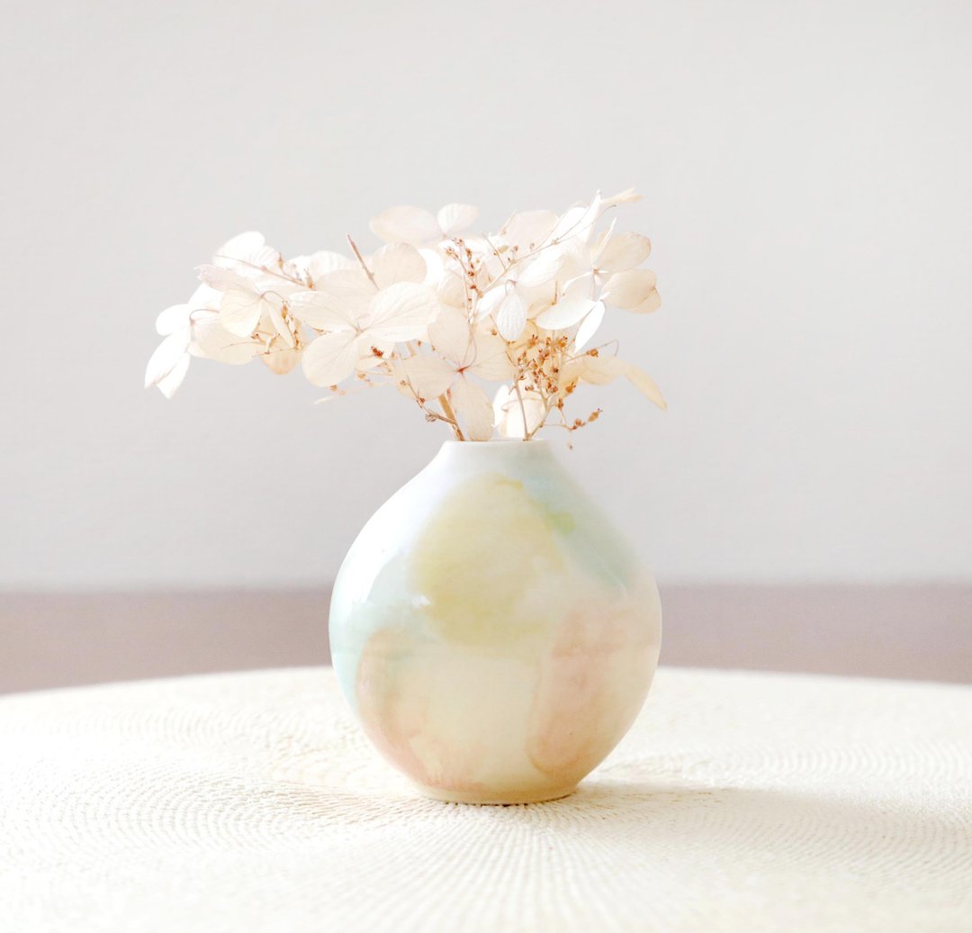 雾面釉春色三色花瓶 - 花瓶/陶器 - 陶 粉红色