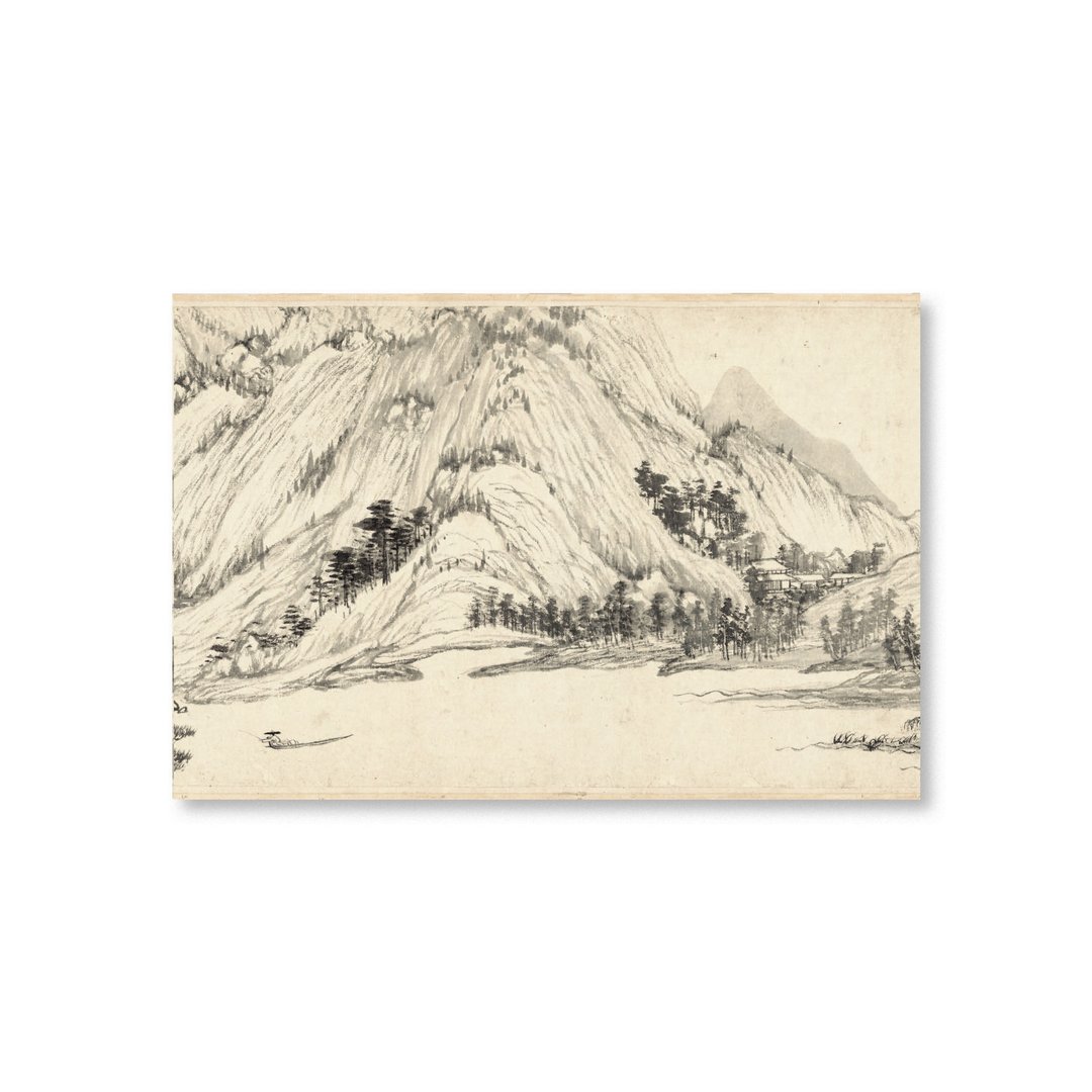 【明信片・Postcard】黄公望・富春山居图 渔舟垂钓 - 卡片/明信片 - 纸 灰色