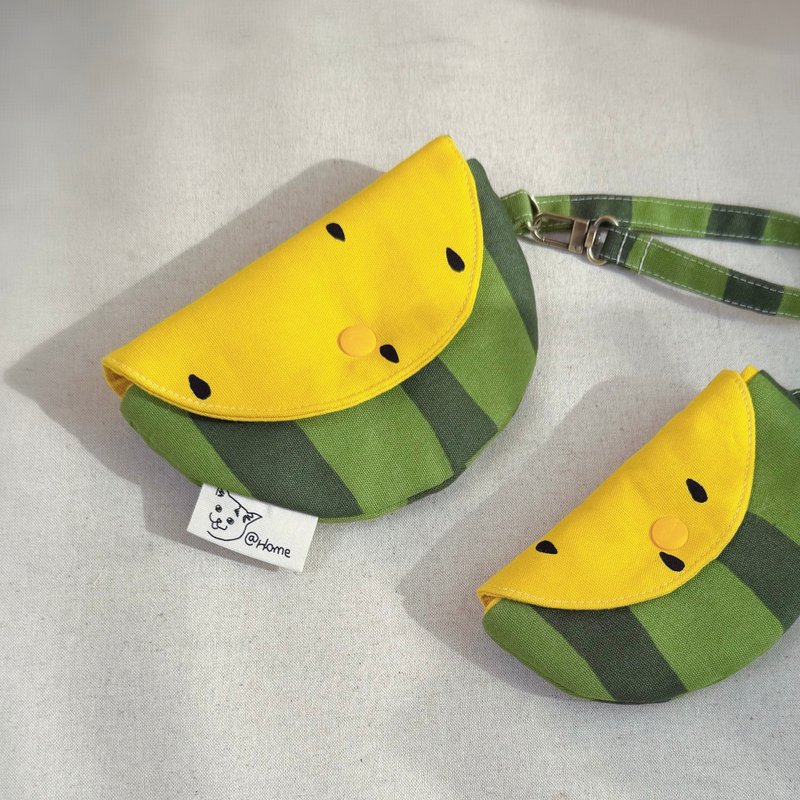 小玉西瓜钥匙包。小物包 - 零钱包 - 棉．麻 黄色