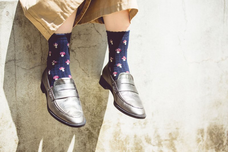 ♦ Have A 菇 Day ♦＿NAKID SOCKS_袜子_短袜_棉袜 - 袜子 - 棉．麻 蓝色