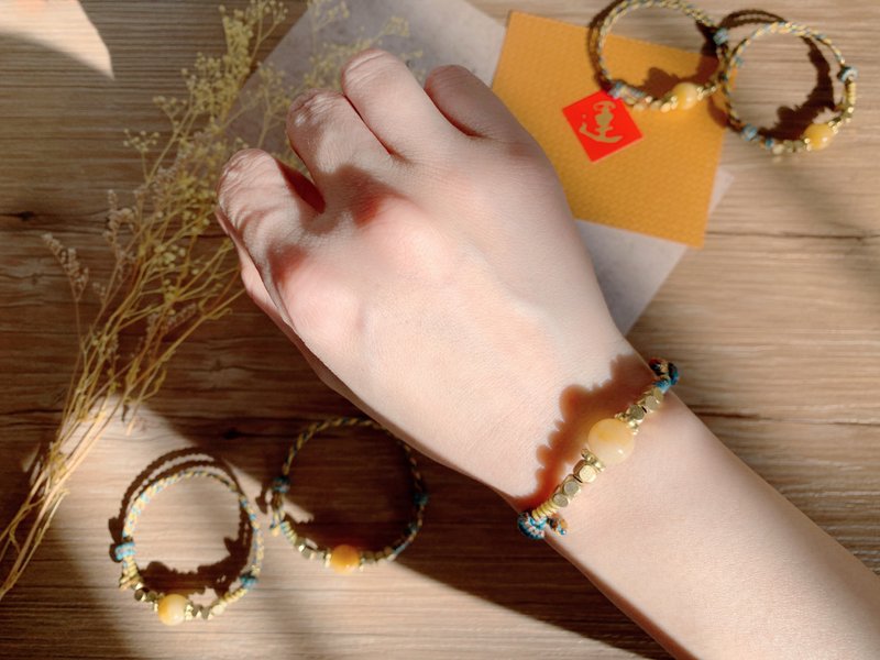 | 金运绳 | 招财 x 开运线 x 蜡线 x 手环 x 手链 x 好做作 - 手链/手环 - 铜/黄铜 橘色