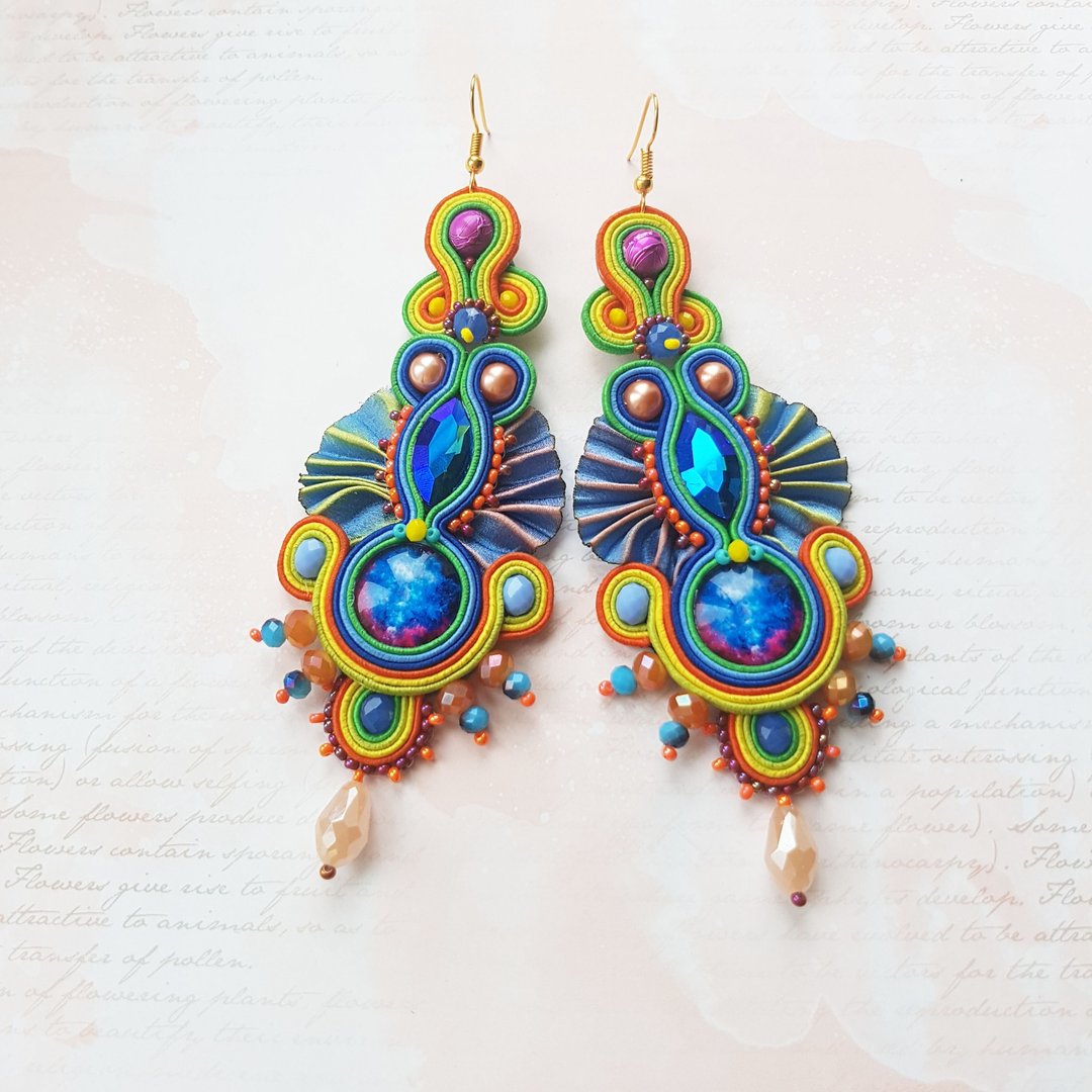 TUTORIAL Shibori and Soutache Earrings Digital product PDF Jewelry instructions - 线上课程/教学影片 - 其他材质 