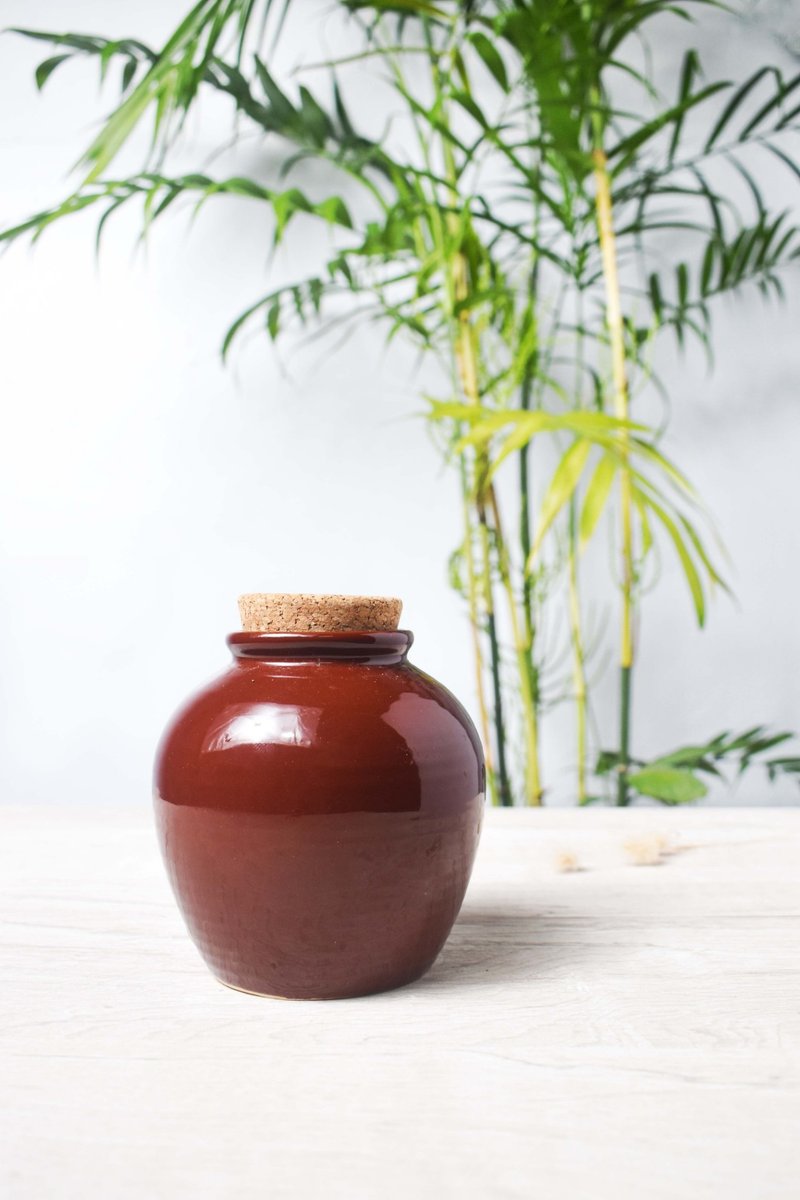 李的绿意花园 新中式复古陶罐 收纳罐 茶叶罐 摆件 装饰品 花瓶 - 花瓶/陶器 - 陶 咖啡色