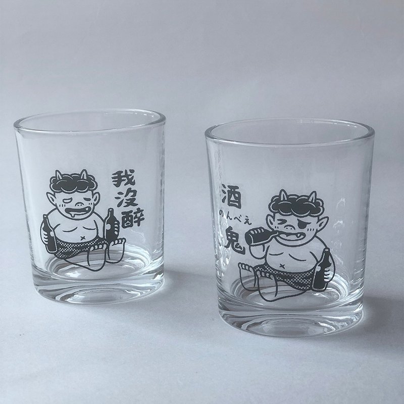 富贵酒鬼组合杯 / 手工绢印 - 酒杯/酒器 - 玻璃 