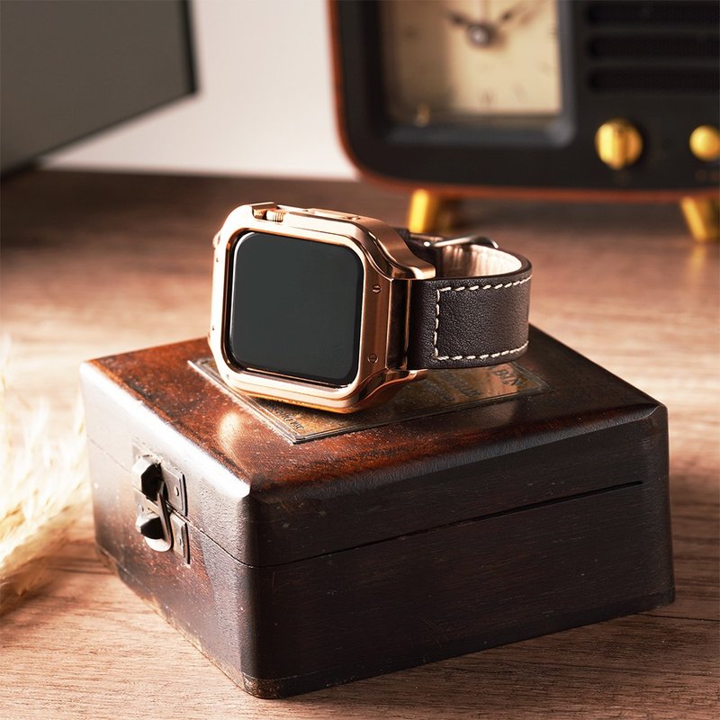 Apple watch - 不锈钢保护壳 - 玫瑰金壳 - 耳机收纳 - 不锈钢 