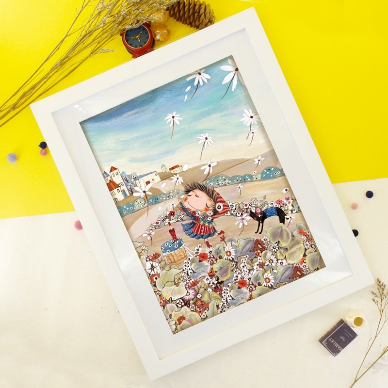 stephy小女系列 -  花海  挂画/花/少女画作/房间装饰/画作/画作 - 海报/装饰画/版画 - 环保材料 