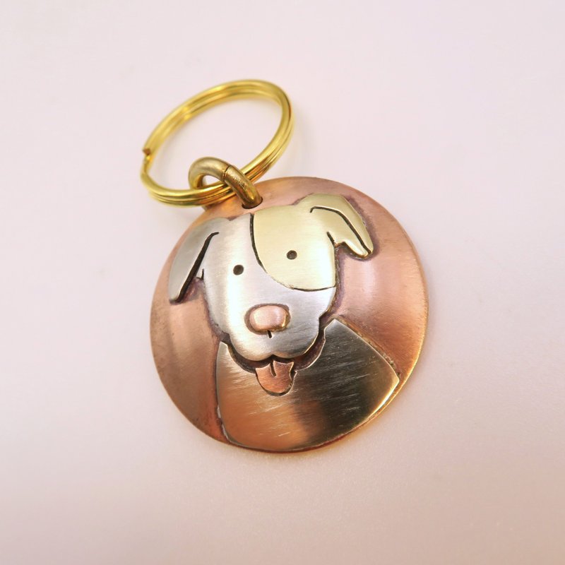 垂耳狗狗/米克斯 - 铜制宠物名牌/狗牌 图案可定制 - 项圈/牵绳 - 铜/黄铜 多色