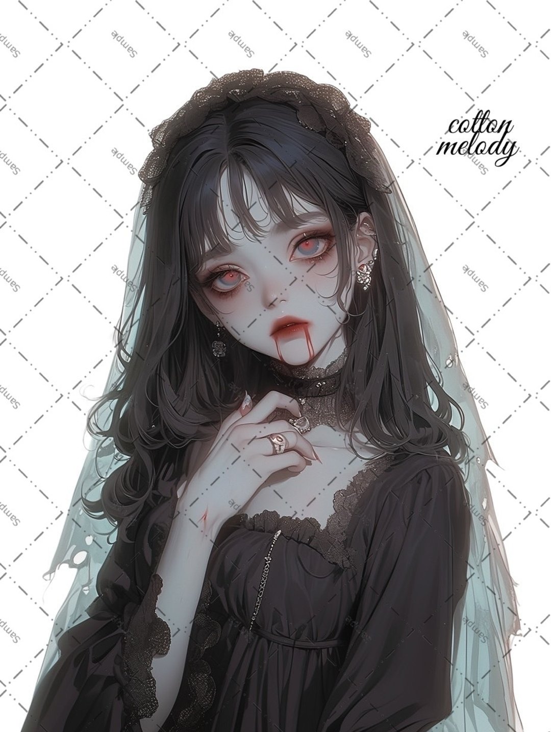 original sticker no.1652 人物贴纸 原创贴纸 人物贴纸 女孩贴纸 原创人物贴纸 - 贴纸 - 纸 