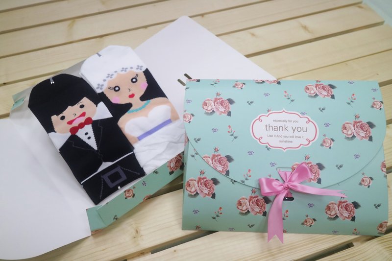 囍事成双袜礼盒【宝特瓶回收环保纤维织品】 婚礼小物 - 袜子 - 环保材料 多色