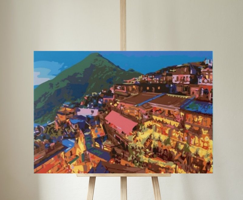 黄金山城-九份 创意数字油画 【销售排行榜 】 - 插画/绘画/写字 - 其他材质 