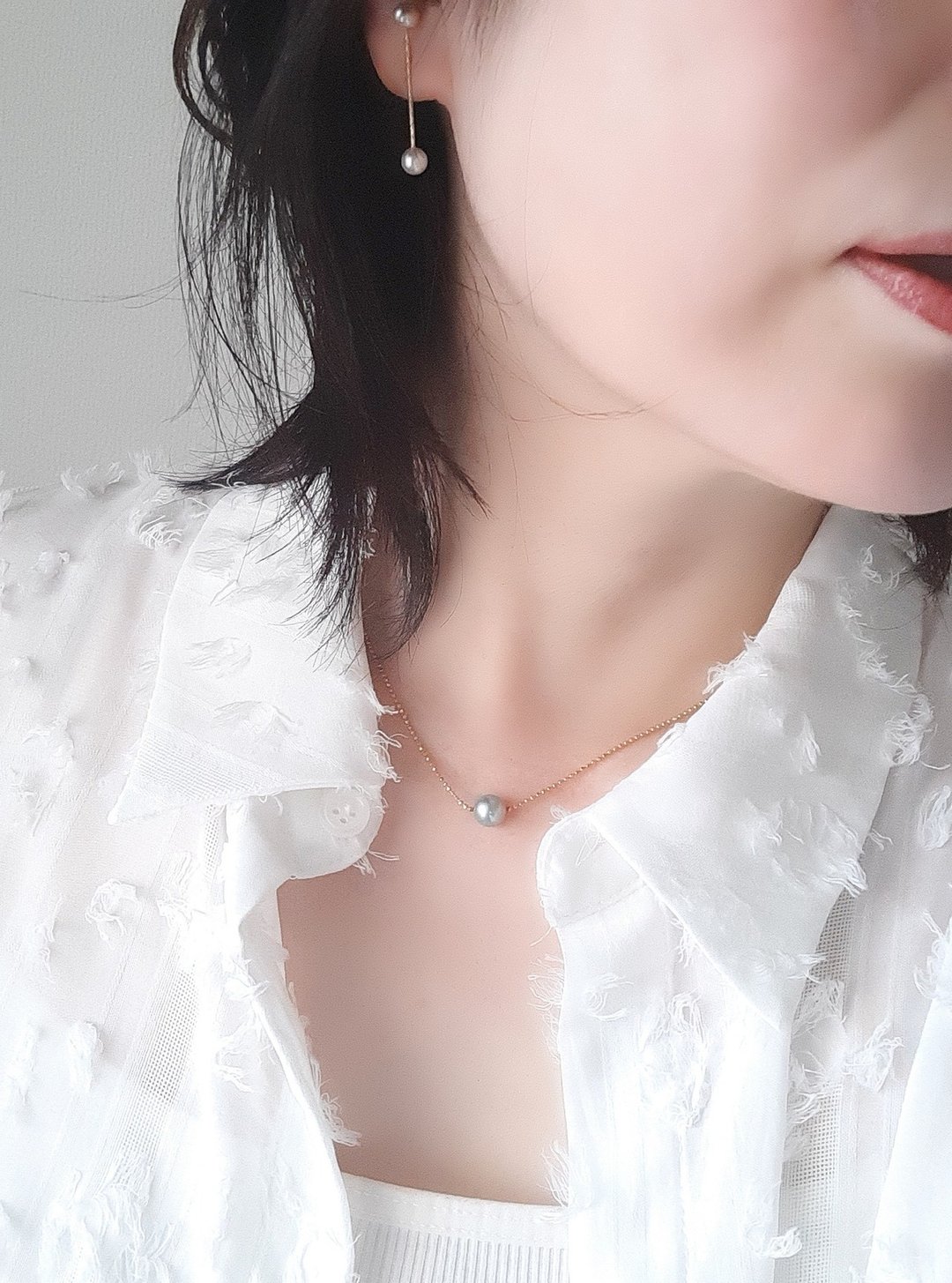 K18 灰珍珠 珍珠项链 Akoya珍珠 贯珠项链 pearl necklace 珍珠项链 珍珠项链 진주목걸이 - 项链 - 珍珠 