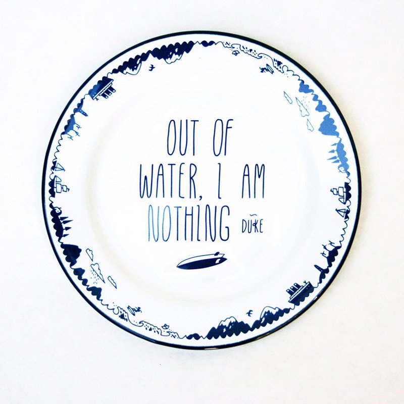 Forest & Waves珐琅盘/海洋蓝 - 浅碟/小碟子 - 珐琅 蓝色