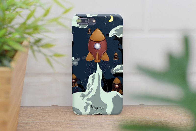 iphone case brown night rocket for iphone 6,7,8, iphone xs, iphone xs max - 手机壳/手机套 - 塑料 多色