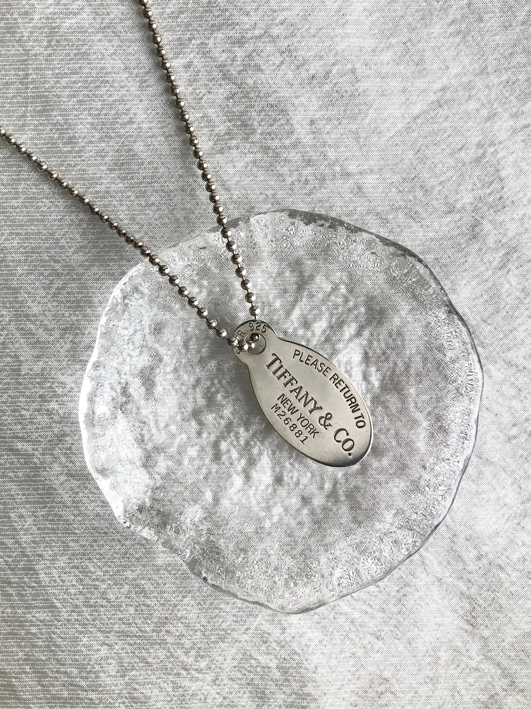 【日本直送、品牌二手包装】Tiffany&Co.蒂芬妮项链银回归椭圆吊牌SILVER925 rx3hva - 项链 - 纯银 银色