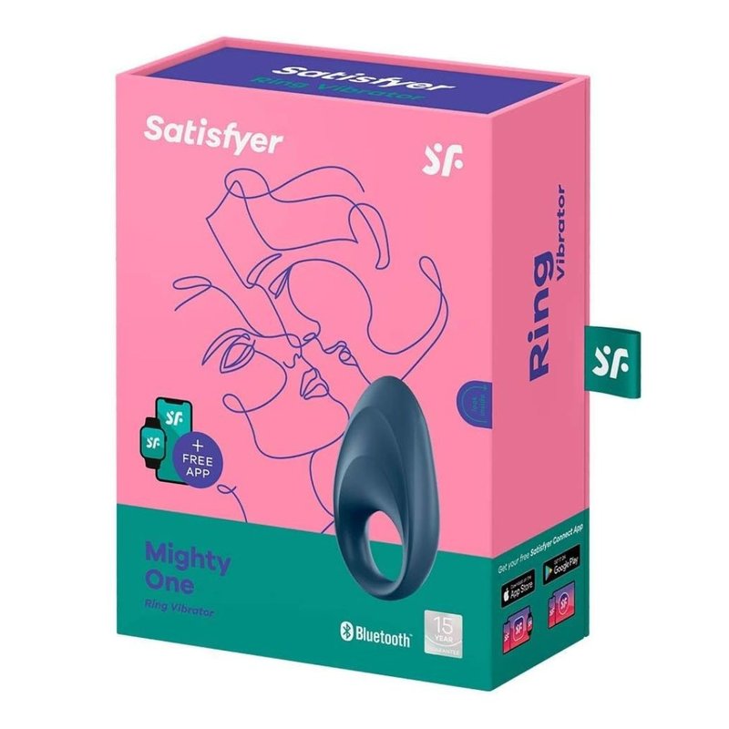 Mighty One【手机智能遥控】震动阴茎持久环 - 情趣用品 - 硅胶 蓝色