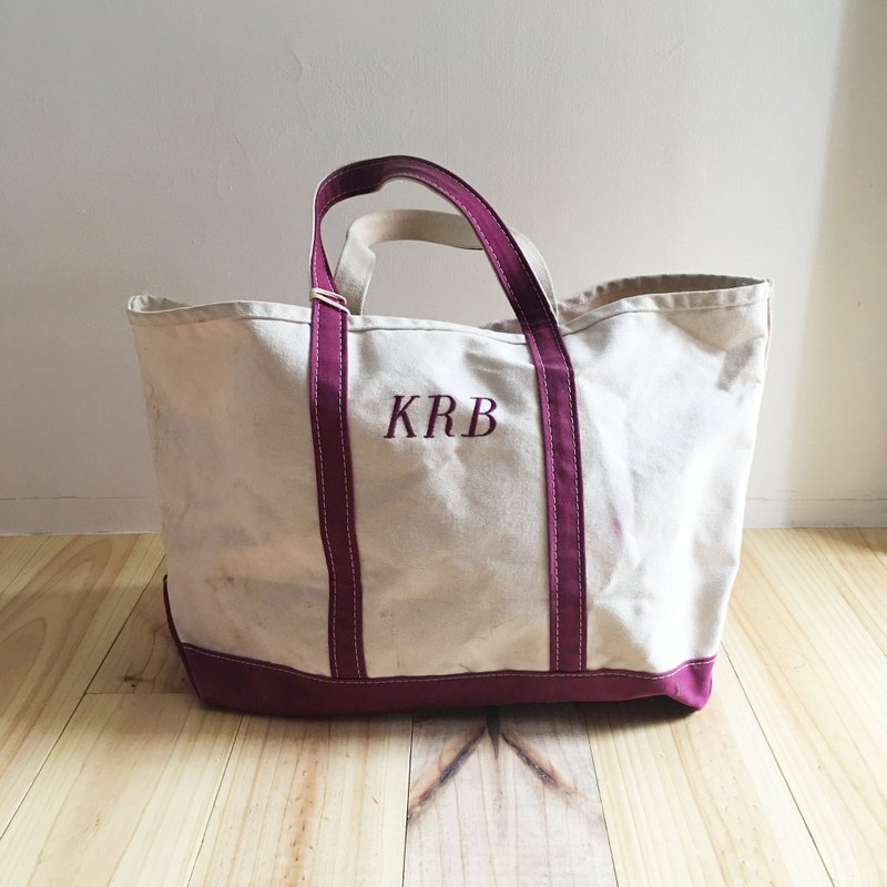 A ROOM MODEL - VINTAGE - L.L.Bean KRB桃红托特包 / BD-0846 - 手提包/手提袋 - 棉．麻 白色