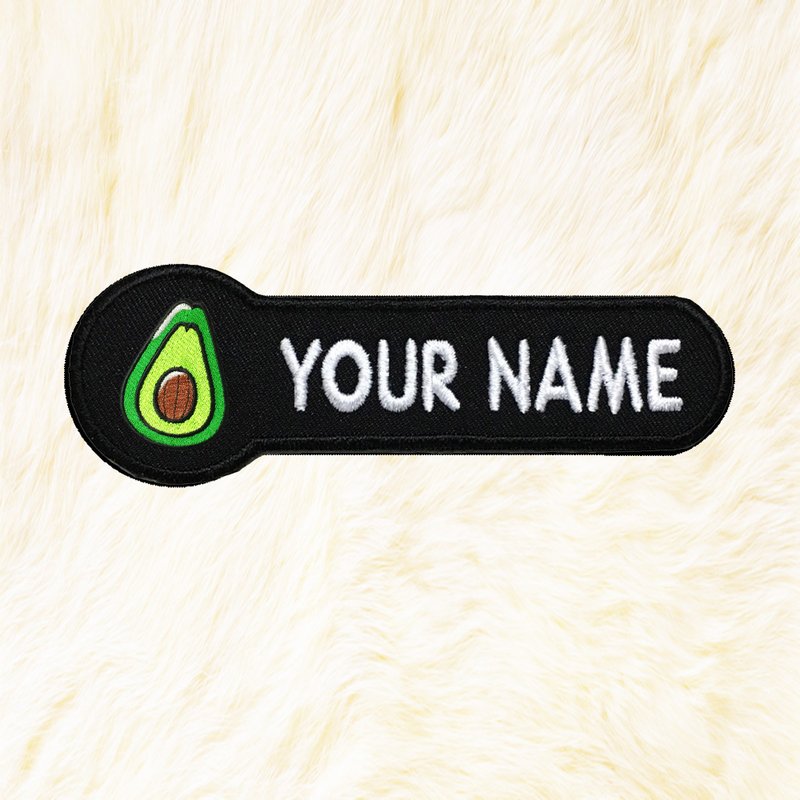 Avocado Personalized Iron on Patch Your Name Your Text Buy 3 Get 1 Free - 编织/刺绣/羊毛毡/裁缝 - 绣线 黑色